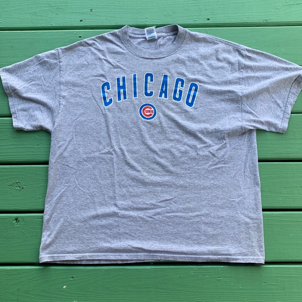 Chicago Cubs MLB Gray& Blue Baseball Tee Size XL